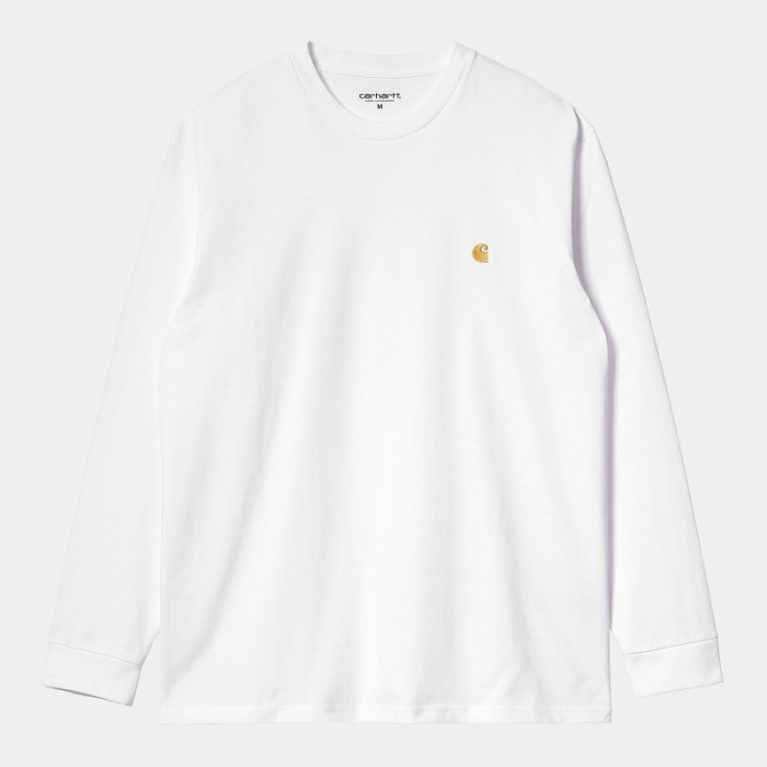 Camiseta manga larga Carhartt Wip Chase L/S White/Gold I026392