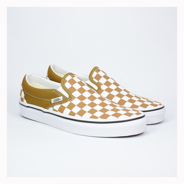 VANS CLASSIC SLIP-ON COLOR THEORY CHECKERBOARD MOSTAZA VN000BVZ1M7
