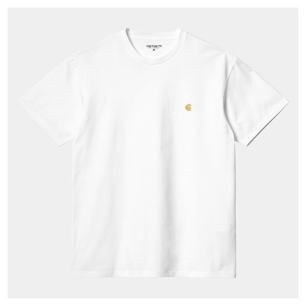 Camiseta Carhartt Wip S/S Chase T-Shirt White/Gold I026391