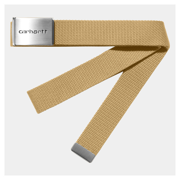 Cinturón Carhartt Wip Clip Belt Chrome Bourbon I019176