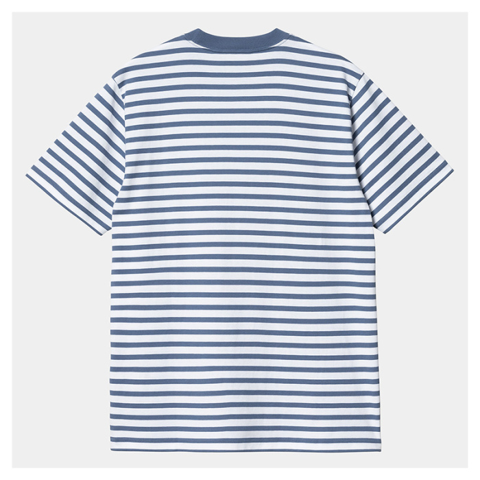 Camiseta Carhartt Wip S/S Seider Pocket T-Shirt Stripe Sorrent/White I032311