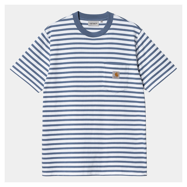 Camiseta Carhartt Wip S/S Seider Pocket T-Shirt Stripe Sorrent/White I032311